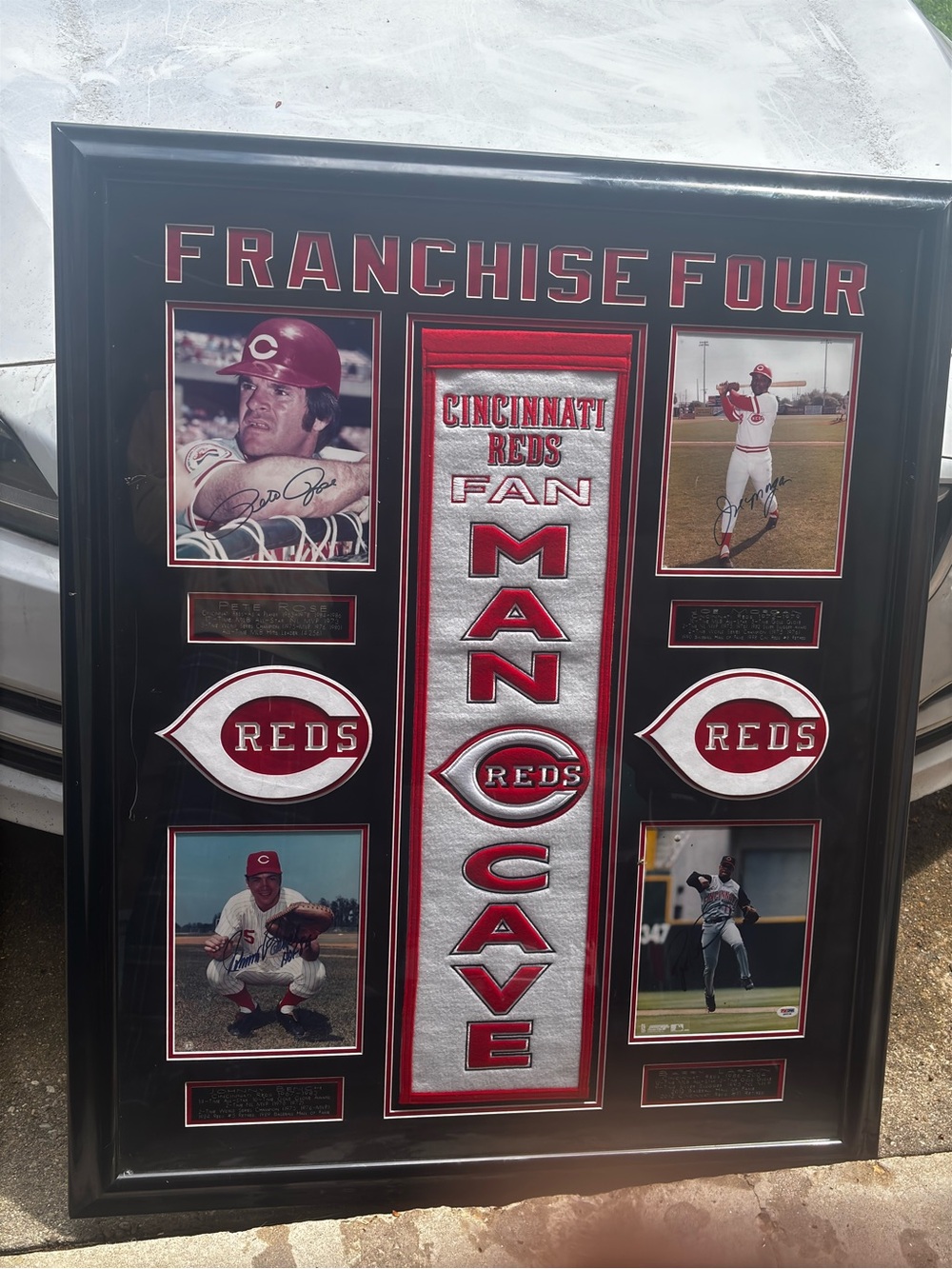 Cincinnati Reds Fan Man Cave Framed Art - Red & White